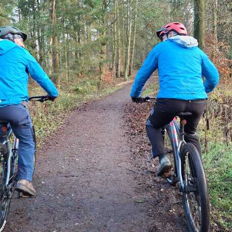 Chatting on the bikes